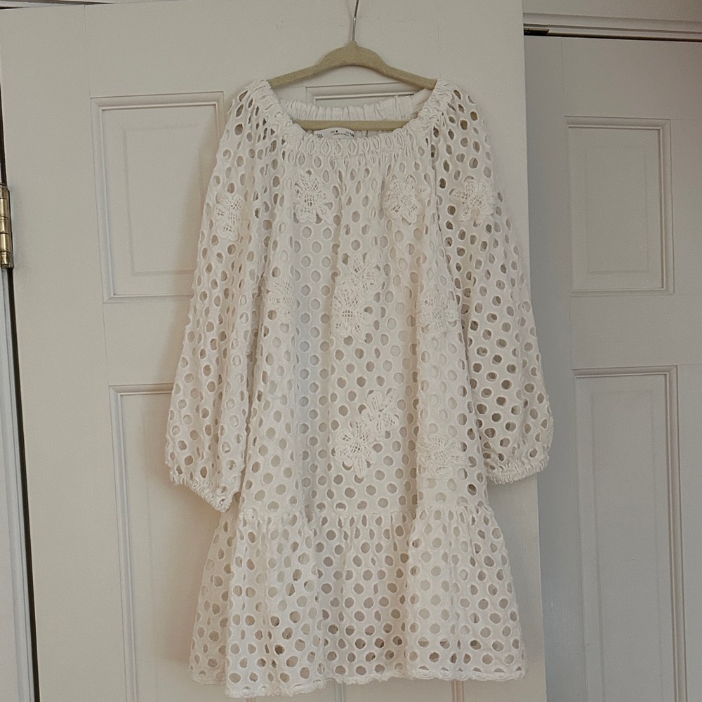 Zara White Eyelet Dress